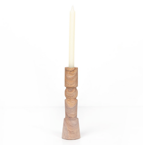 Rosette Taper Candlesticks,set 2-Rust