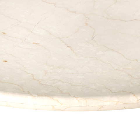 Belle Oval Dining Table-Cream Marble