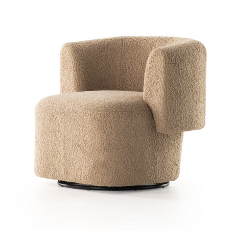 Tybalt Swivel Chair - Sheepskin Camel