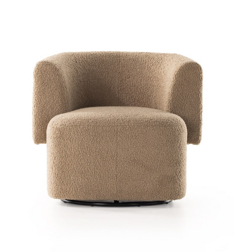 Tybalt Swivel Chair - Sheepskin Camel