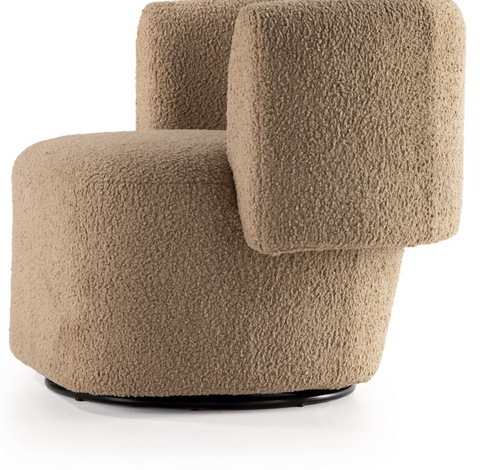 Tybalt Swivel Chair - Sheepskin Camel