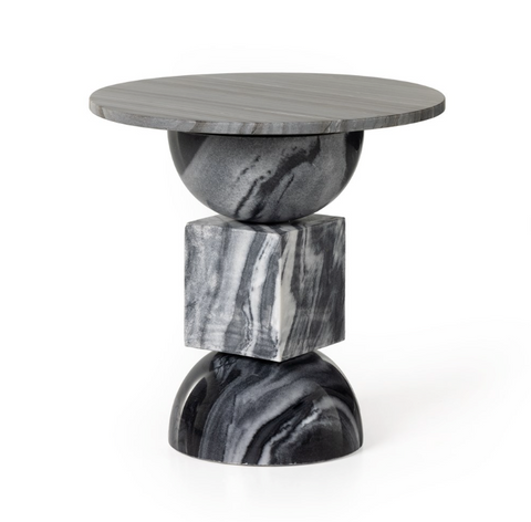 Neda End Table - Ebony Marble