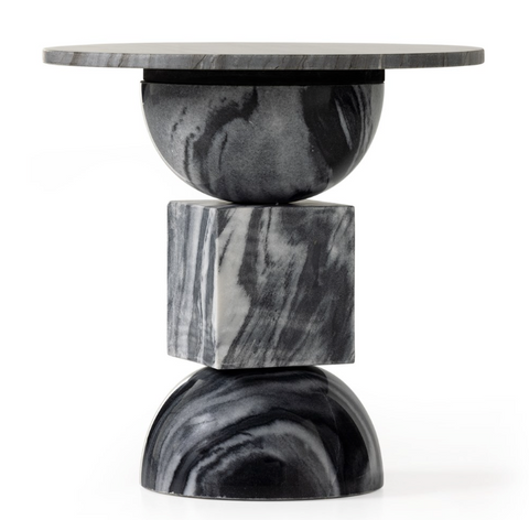 Neda End Table - Ebony Marble