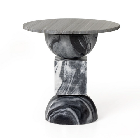 Neda End Table - Ebony Marble