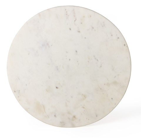 Neda End Table - Polished White Marble