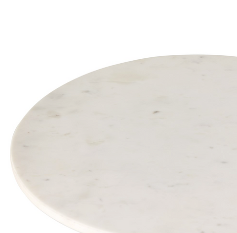 Neda End Table -Polished White Marble