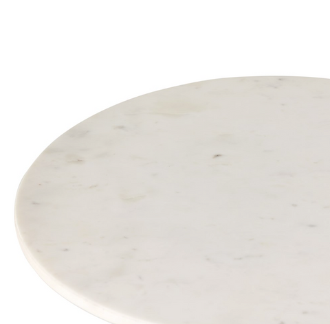 Neda End Table - Polished White Marble