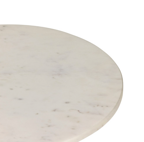 Neda End Table - Polished White Marble