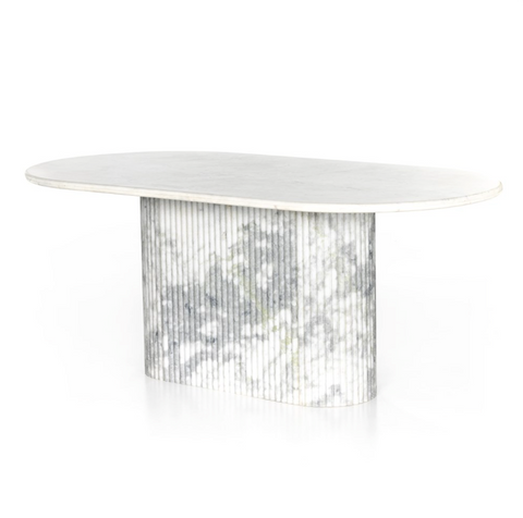 Oranda Dining Table-Polished White Marble