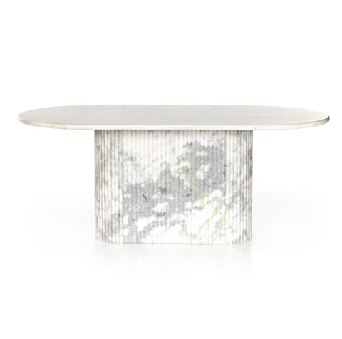 Oranda Dining Table-Polished White Marble