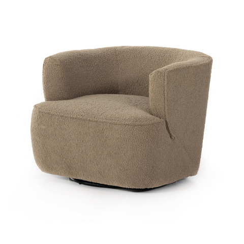 Mila Swivel Chair- Sheepskin Camel
