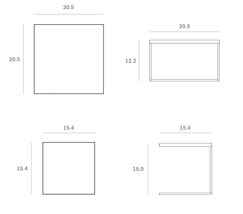 Tray Square Coffee Table Set - Small/ Large