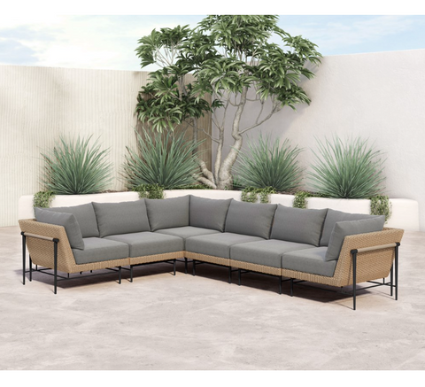 Cavan Outdoor 6Pc Sectional - Faux Hyacinth