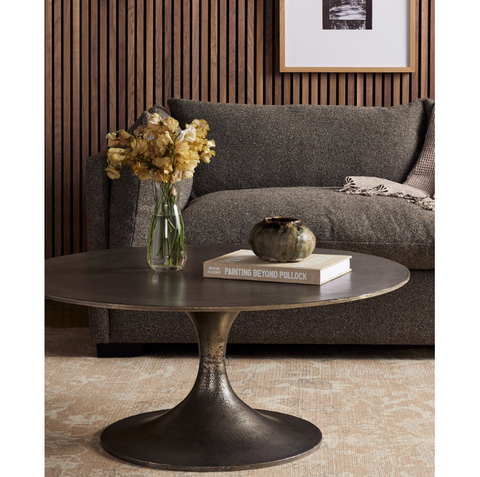 Simone Round Coffee Table-Raw Antique