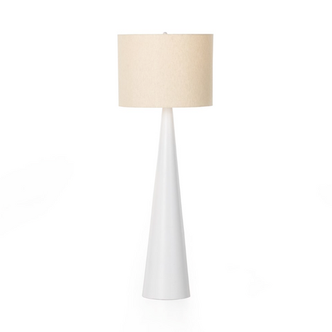 Nour Floor Lamp - Matte White Cast Aluminum