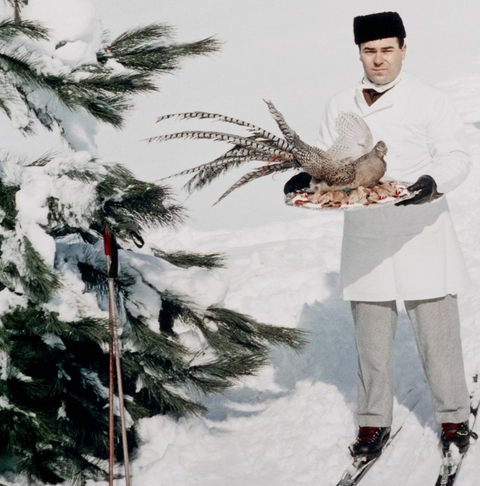 Skiing Waiters by Slim Aarons
