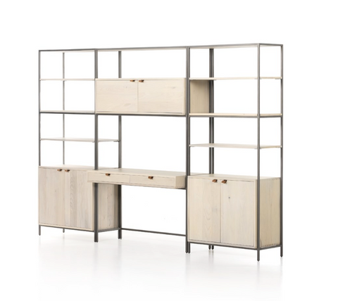 Trey Modular Wall-2 Bookcase-Dove Poplar