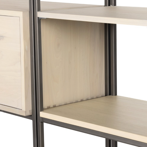 Trey Modular Wall-2 Bookcase-Dove Poplar