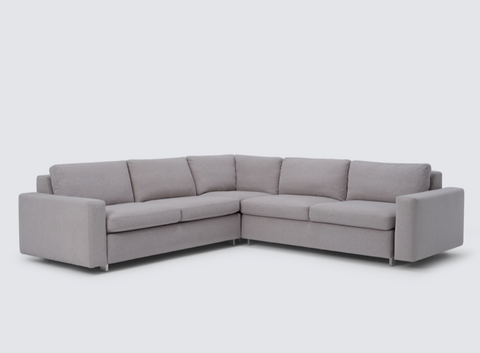 Reva 3Pc Sectional Sleeper Sofa with Storage Loveseat - Fabric