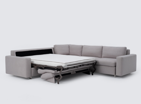 Reva 3Pc Sectional Sleeper Sofa with Storage Loveseat - Fabric