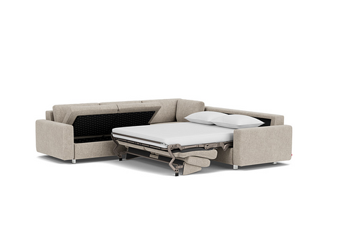 Reva 3Pc Sectional Sleeper Sofa with Storage Loveseat - Fabric