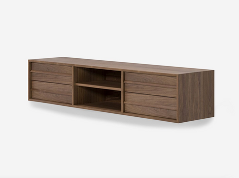 Marcel Floating Media Unit - Walnut