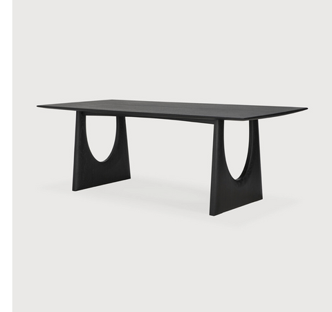 Geometric dining table - 87" - Black Oak