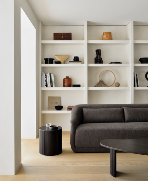 Roller Max Side table,Round - Mahogany dark brown