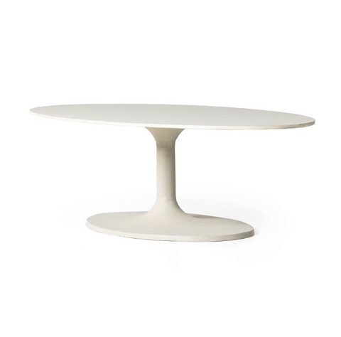 Simone Oval Coffee Table-Textured Matte White