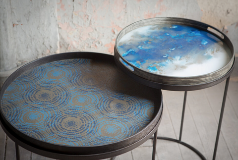 Organic glass tray - Blue Mist - Small