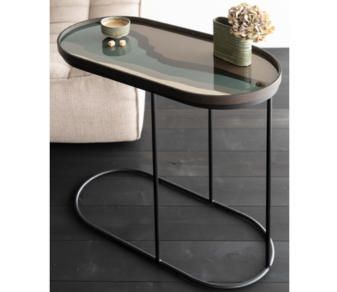 Wabi Sabi glass tray - Graphite - Medium