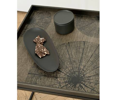 Slices wooden tray - Black - Large