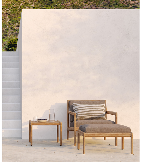 Stripes outdoor cushion -Lumbar White