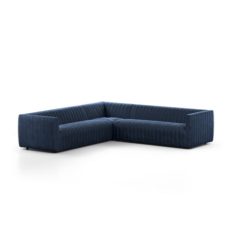 Augustine 3Pc Sectional- 105" - Sapphire Navy