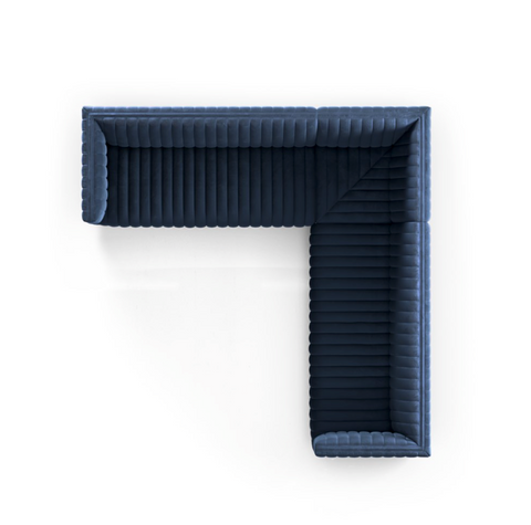 Augustine 3Pc Sectional- 105" - Sapphire Navy