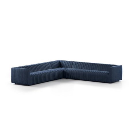Augustine 3Pc Sectional- 126" - Sapphire Navy