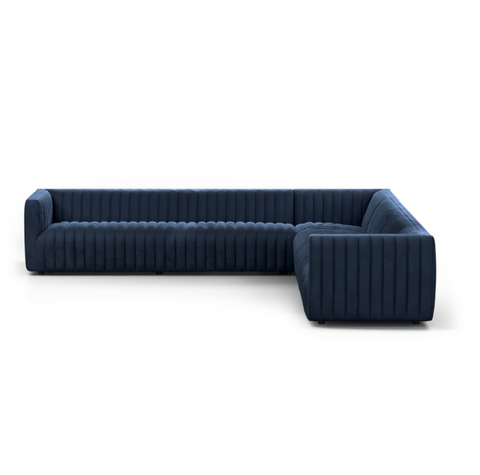Augustine 3Pc Sectional- 126" - Sapphire Navy