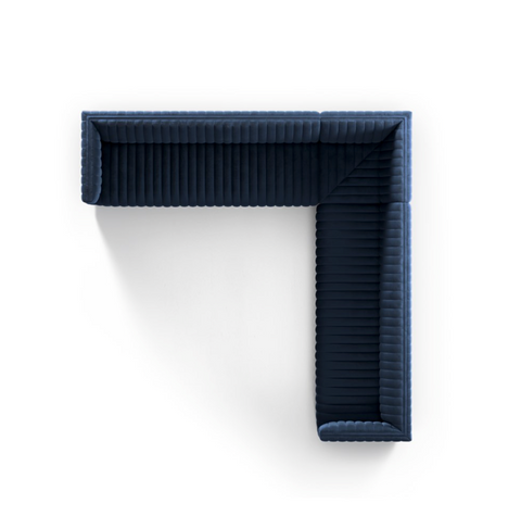 Augustine 3Pc Sectional- 126" - Sapphire Navy