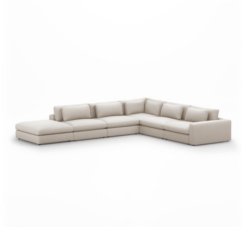 Bloor 5-Pc Sectional LAF w/ Ottoman - Essence Natural
