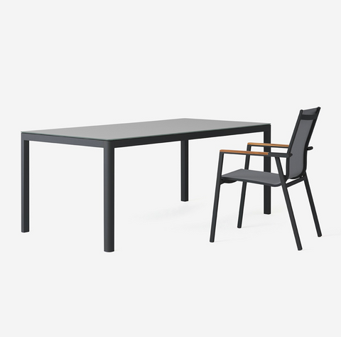 Cape Outdoor Dining Table - Charcoal
