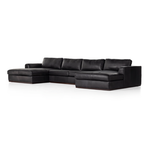 Colt 3Pc U Sectional- Heirloom Black