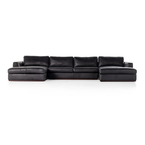 Colt 3Pc U Sectional- Heirloom Black