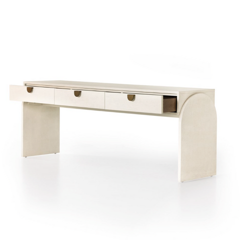 Cressida Console Table - Ivory Painted Linen