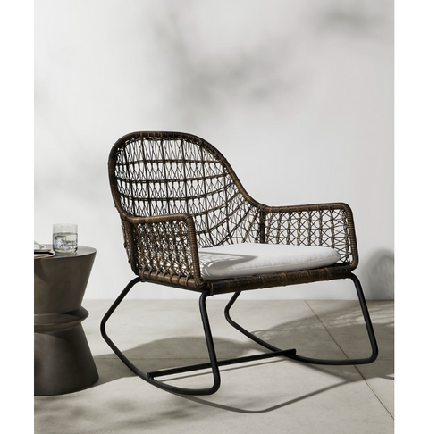 Bandera Outdoor Rocking Chair w/ Cushion - Distressed Grey