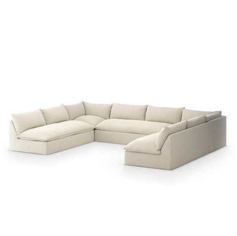 Grant Outdoor 5Pc Sectional - Faye Cream