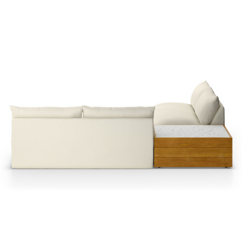 Grant Outdoor 2Pc Sectional w/ Coffee Table- Faye Cream