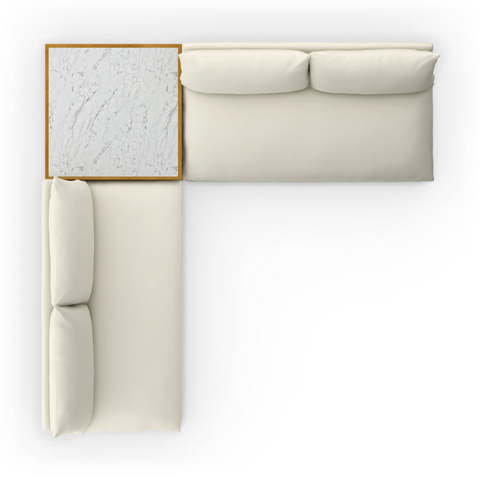 Grant Outdoor 2Pc Sectional w/ Coffee Table- Faye Cream