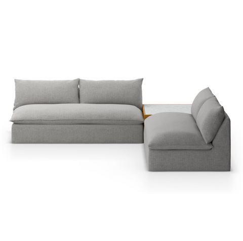 Grant Outdoor 2Pc Sectional w/ Coffee Table- Faye Ash