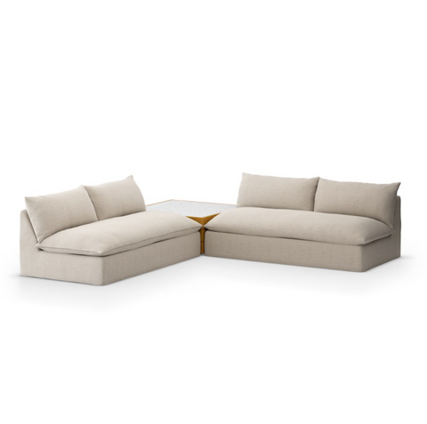 Grant Outdoor 2Pc Sectional w/ Coffee Table- Faye Sand