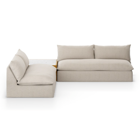 Grant Outdoor 2Pc Sectional w/ Coffee Table- Faye Sand